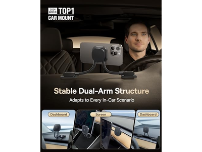 Verstelbare magnetische telefoonhouder met dubbele arm