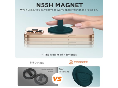 Magnetische telefoonringhouder Siliconen vingerlus Donkergroen