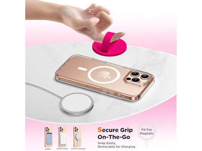 Magnetische telefoonringgreephouder Siliconen vingerlus neonroze
