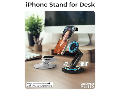 Magnetische telefoonstandaard voor bureau Mag360 Verstelbare MagSafe-standaard