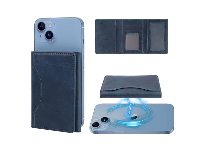 Magnetische portemonnee voor iPhone-kaarthouder blauw