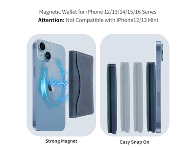 Magnetische portemonnee voor iPhone-kaarthouder blauw