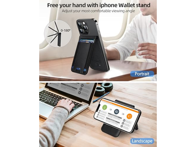 Magnetische portemonnee met Find My 8-kaarthouder RFID-blokkering Zwart