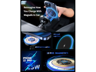 MagSafe Car Mount Charger 3-in-1 draadloze autolader