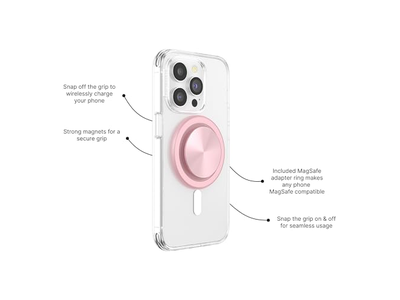 MagSafe-telefoongreep met standaard en verwisselbare bovenkant Dusty Rose
