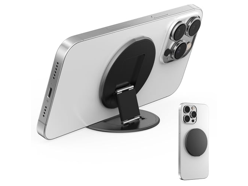 Dubbelzijdige magnetische telefoonringhouder met standaard en handgreep