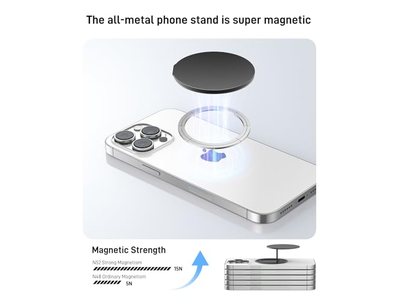 Dubbelzijdige magnetische telefoonringhouder met standaard en handgreep