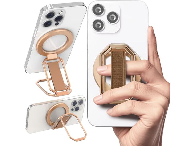 4-in-1 magnetische telefoongreepstandaard met vingerriemlus en standaard