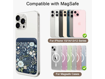 Magnetische mobiele telefoon portemonnee kaarthouder, compatibel met MagSafe Leather