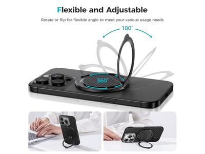 Magnetische telefoongreep en standaard met 360 graden rotatie voor smartphones