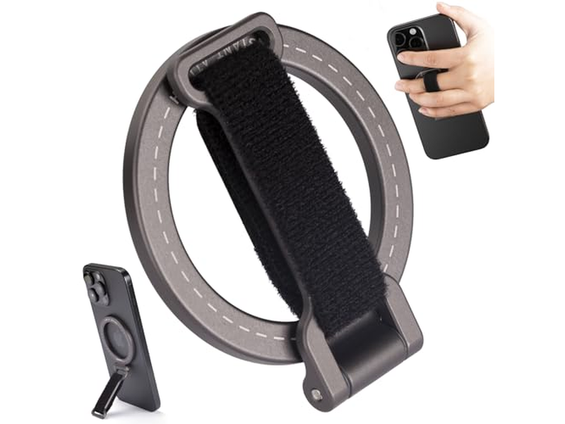 Magnetische standaard voor telefoongreep met verstelbare riem en sterke magneten
