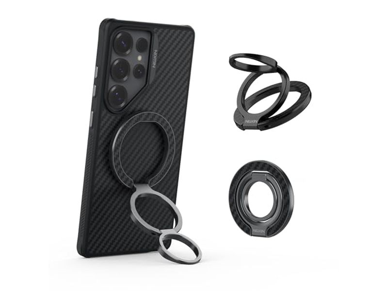 Magnetische telefoongreep-ringstandaard met verwijderbare houder en adapter 360 graden