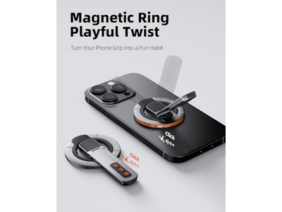 Magnetische telefoongreepstandaard met vingerringhouder en Fidget-ontwerp