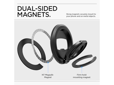 Magnetische telefoonhoudergreep met standaard en flesopener - zwart