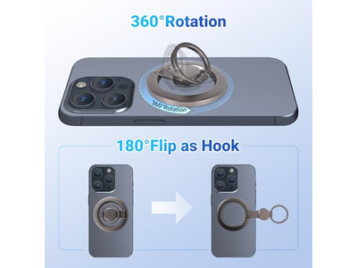 Magnetische telefoonringhouder met grip en standaard Compatibel met Mag