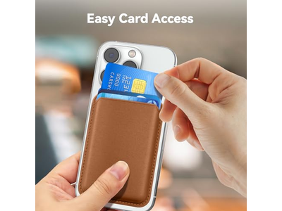 Magnetische RFID lederen kaarthouder voor iPhone Stick-on accessoires Br