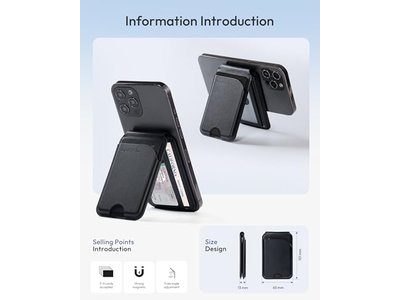 Magnetische portemonnee voor iPhone met verstelbare standaard en RFID-blokkering