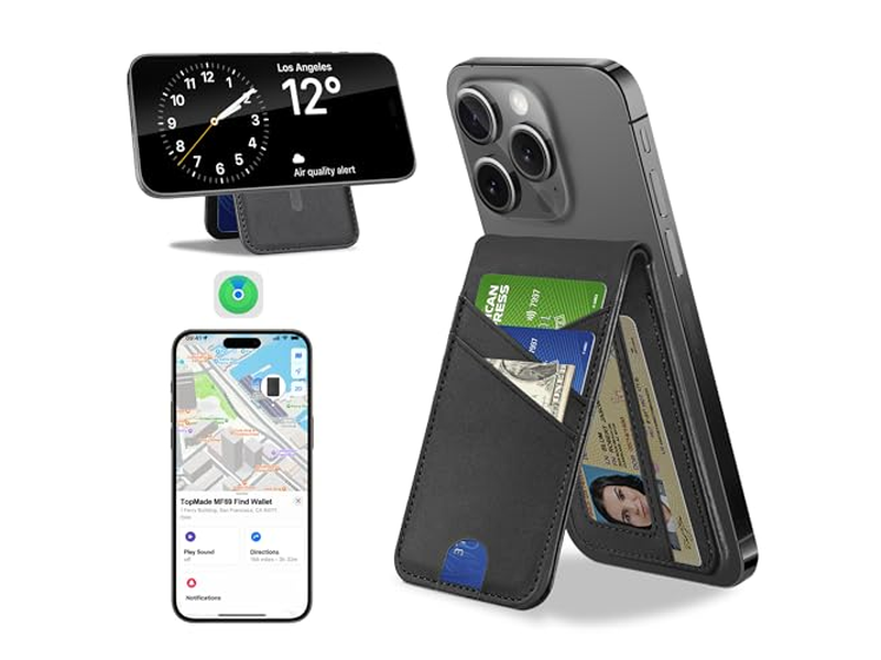 Magnetische portemonnee voor iPhone met Find My 6-kaarthouder RFID-blokkering