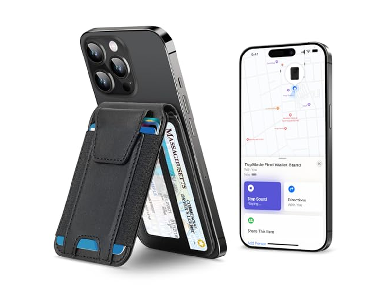 Magnetische portemonnee voor iPhone Werkt met Find My verstelbare standaard 9 Ca