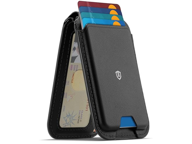 Magnetische portemonnee voor MagSafe echt leer 6 kaarthouders RFID Blo