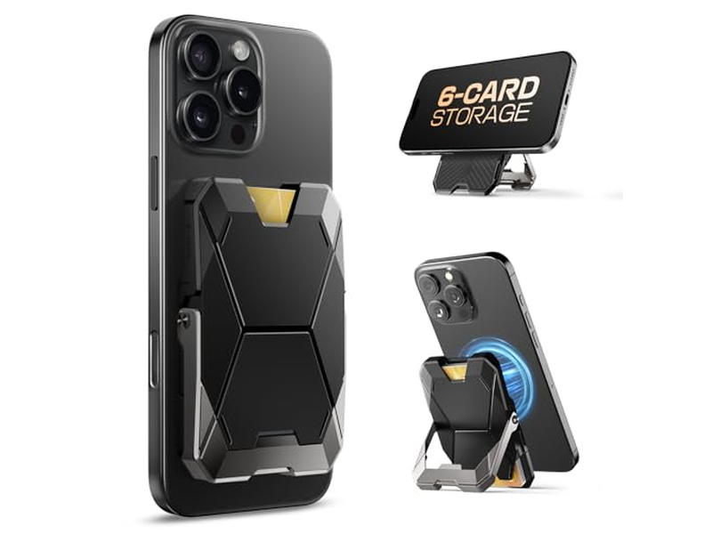 Magnetische portemonneestandaard voor iPhone met RFID-blokkering en kaarthouder