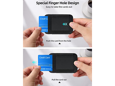 Magnetische portemonnee met 2 kaartsleuven voor iPhone Vegan leer zwart