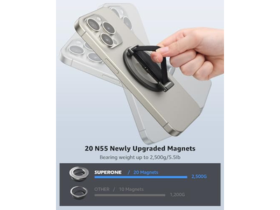 MagSafe-telefoongreep met verwijderbare vingerriem MagSafe-ringhouder
