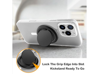 Telefoongreep voor MagSafe magnetische standaard One Finger Pop en Snap Zwart