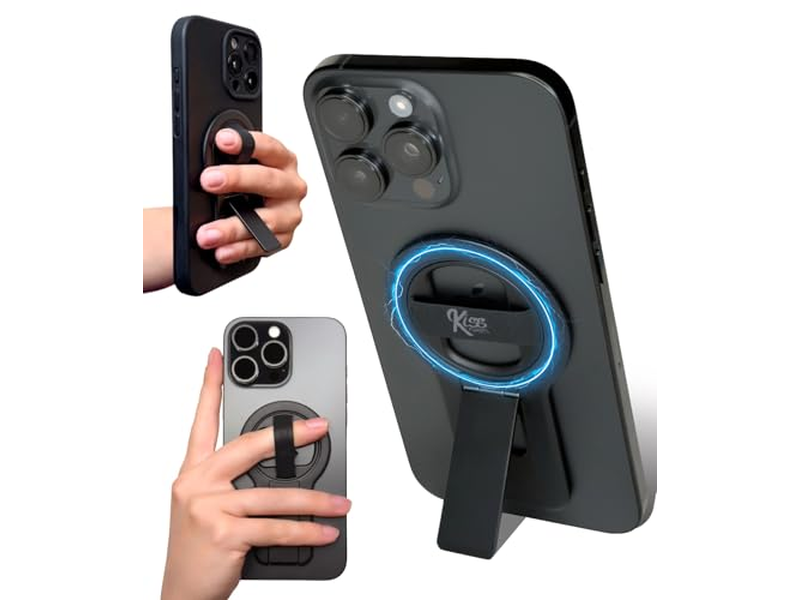Telefoongreep met lus en standaard - Magnetisch 360 graden draaibaar statief