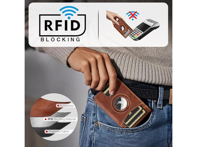 Portemonneestandaard met Airtag-houder RFID-blokkeerkaarthouder 5 kaarten Slo